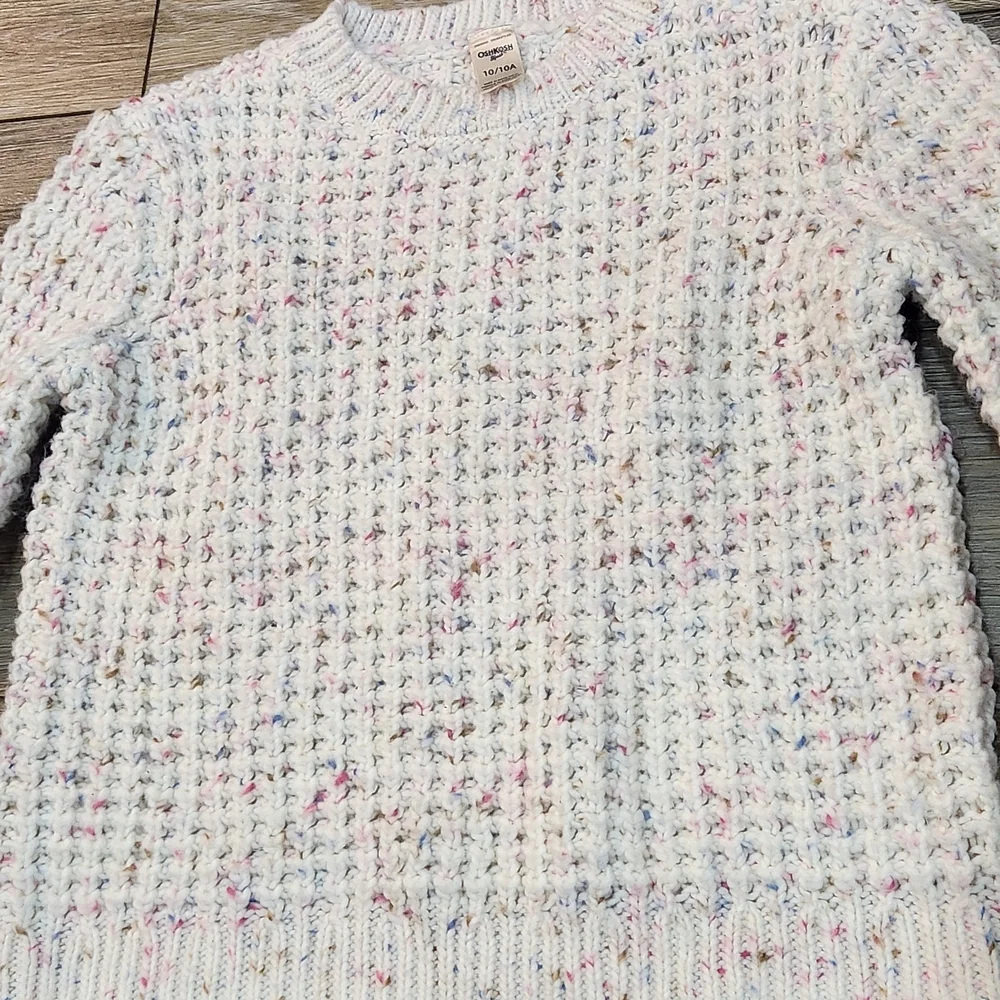 OshKosh B'gosh White Speckled Crew Neck Sweater